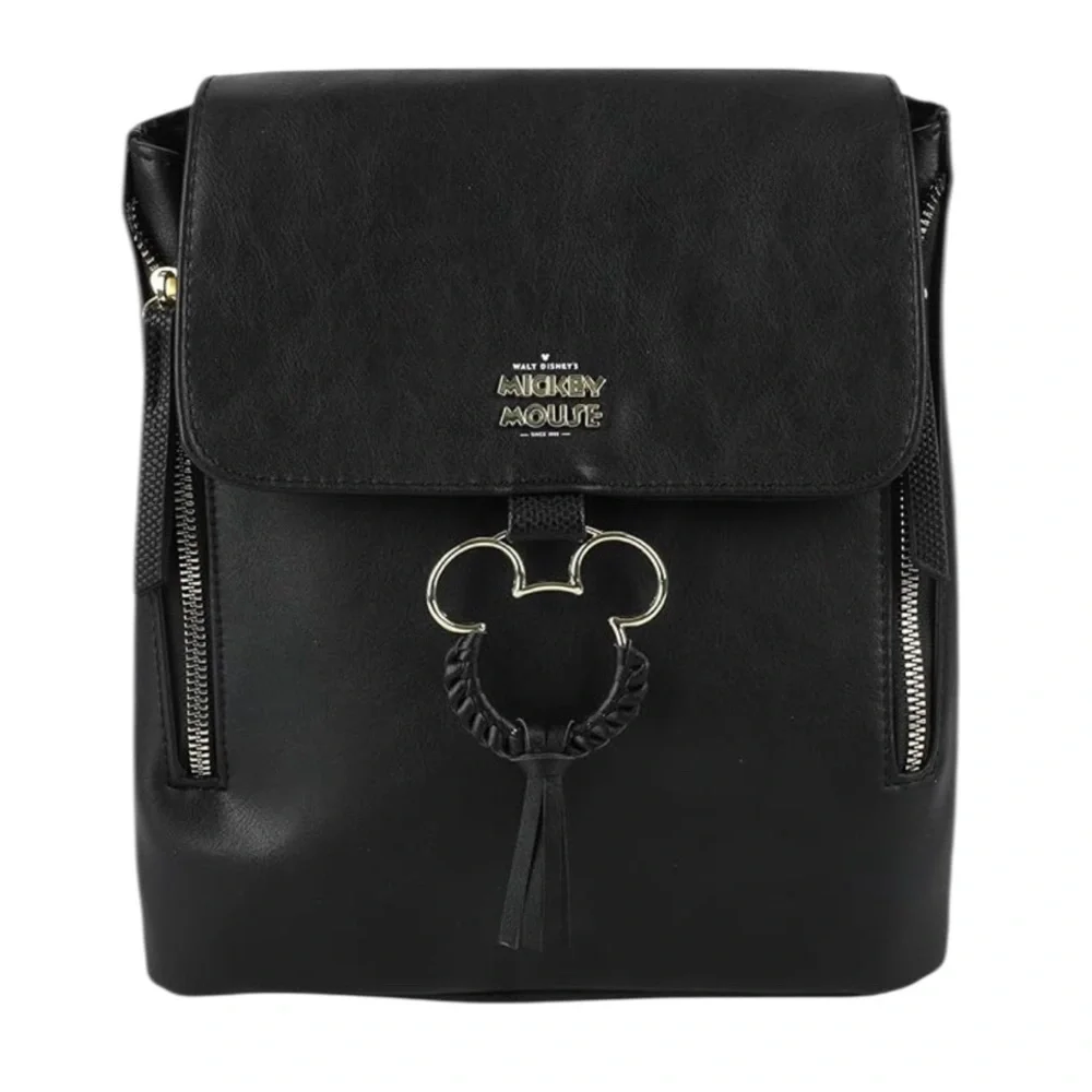NWT Disney Bioworld Mickey Mouse 90th Anniversary Black Mini Zipper Backpack